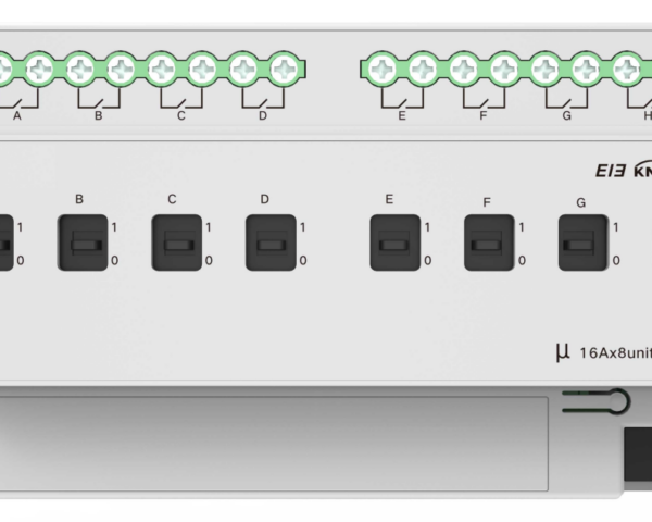 Akubela KNX 8-channel 16A switch actuator can support a load of up to 16A per channel, m