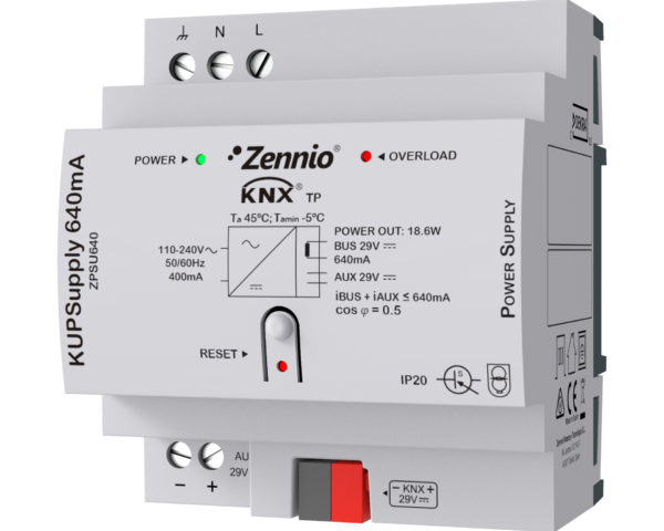 Zennio KUPSupply 640mA. Source d’alimentation universel KNX