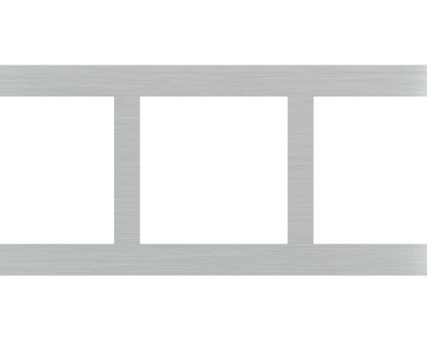 Ekinex Rectangular Plate Deep (FF/71/20Venti) (87x229) 3 windows (60x60)+(55x55)+(55x55) Metal Alluminium