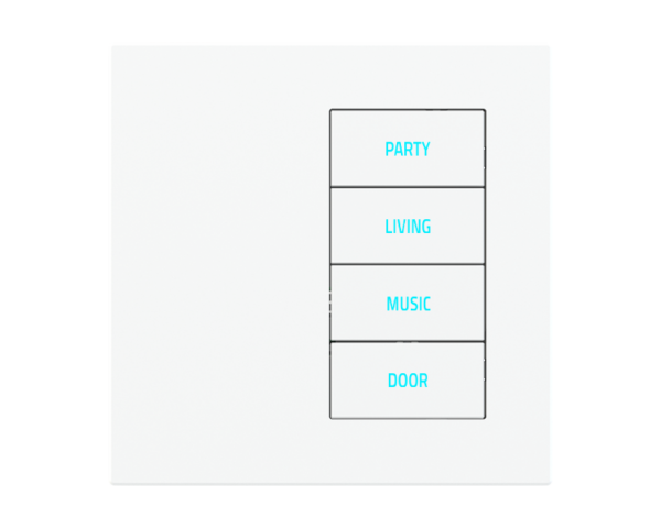 Ekinex 4-rockers configurations' keypad with backlited text/symbols, proximity sensor, mounting right