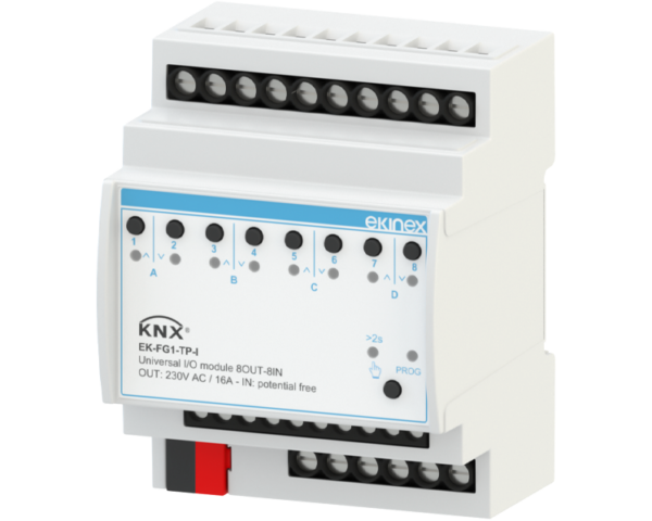 Ekinex KNX Universal I/O Module 8 outputs 8 inputs AEVO Series