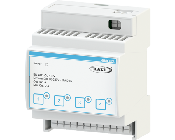 Ekinex DALI Dimmer 90-230V AC 4 channels