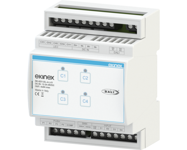 Ekinex DALI dimmer 12/48 Vdc 4 channels