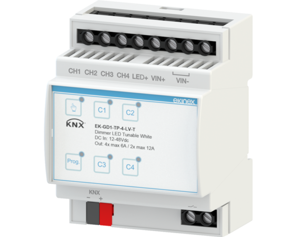 Ekinex Dimmer KNX 12/48 Vdc 4 monochromatic channels / 2 TW channels