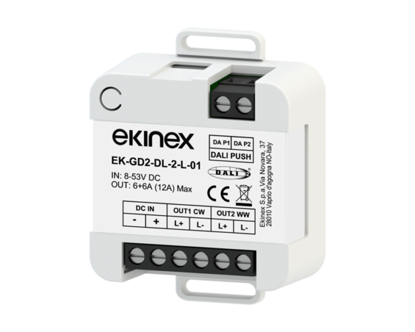 Ekinex DALI dimmer 12/48 Vdc 2 channels