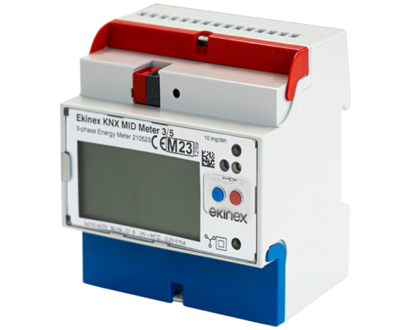 Ekinex Three-phase 75A KNX MID electricity counter insertion through CT