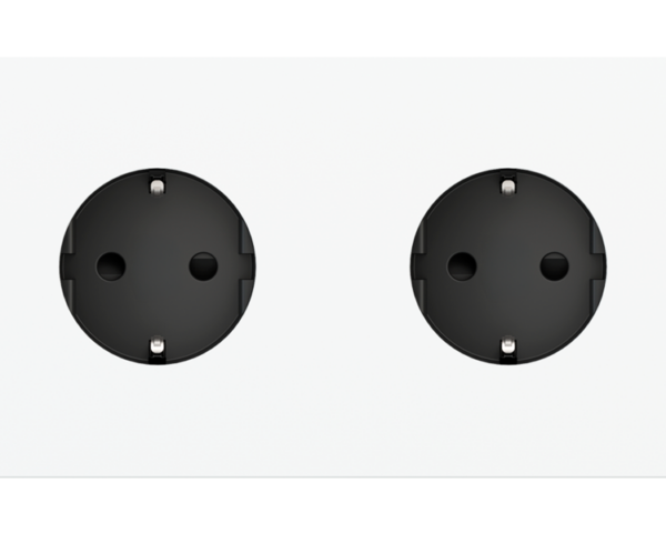 Ekinex Magnetic plate 2-fold for two Schuko, French and Israeli electrical sockets Proxima series Metal Pure White