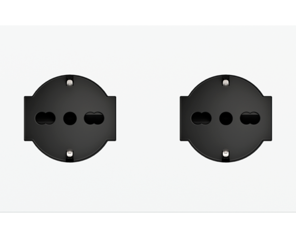Ekinex Magnetic plate 2-fold for two IT UNEL electrical sockets Proxima series Metal Black Metal