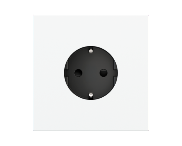 Ekinex Square magnetic plate for Schuko, French, Israeli power socket Proxima series Metal Pure White