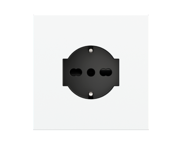 Ekinex Square magnetic plate for an IT UNEL power socket Proxima series Metal Dark Chocolate