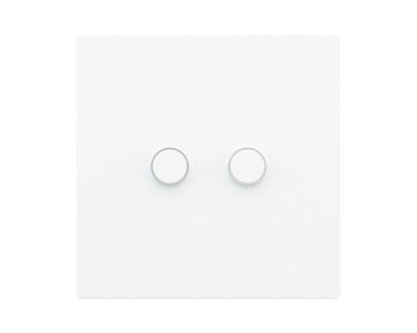 Ekinex Kit of 2 round buttons Proxima series Metal Pure White