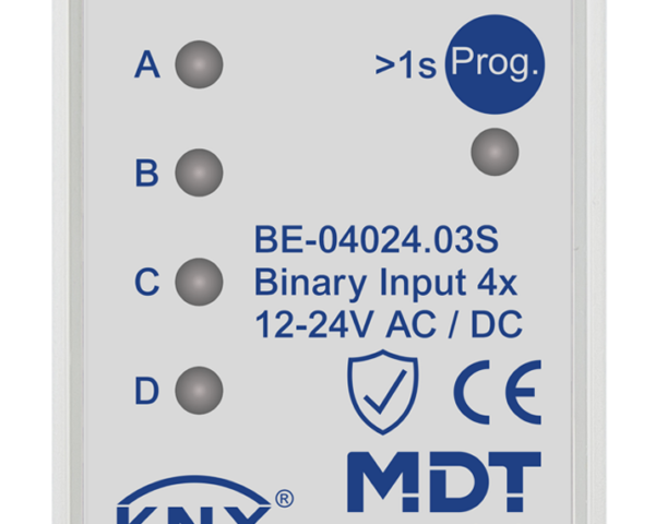 MDT Entrée binaire, 4 entrées KNX, 2 modules, 24 V CA/CC.