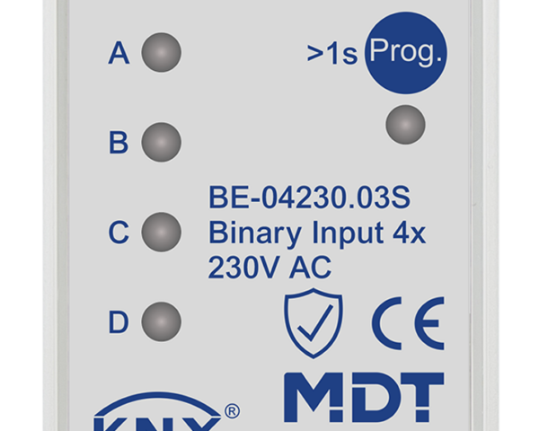 MDT Entrée binaire, 4 entrées KNX, 2 modules, 230 V CA.