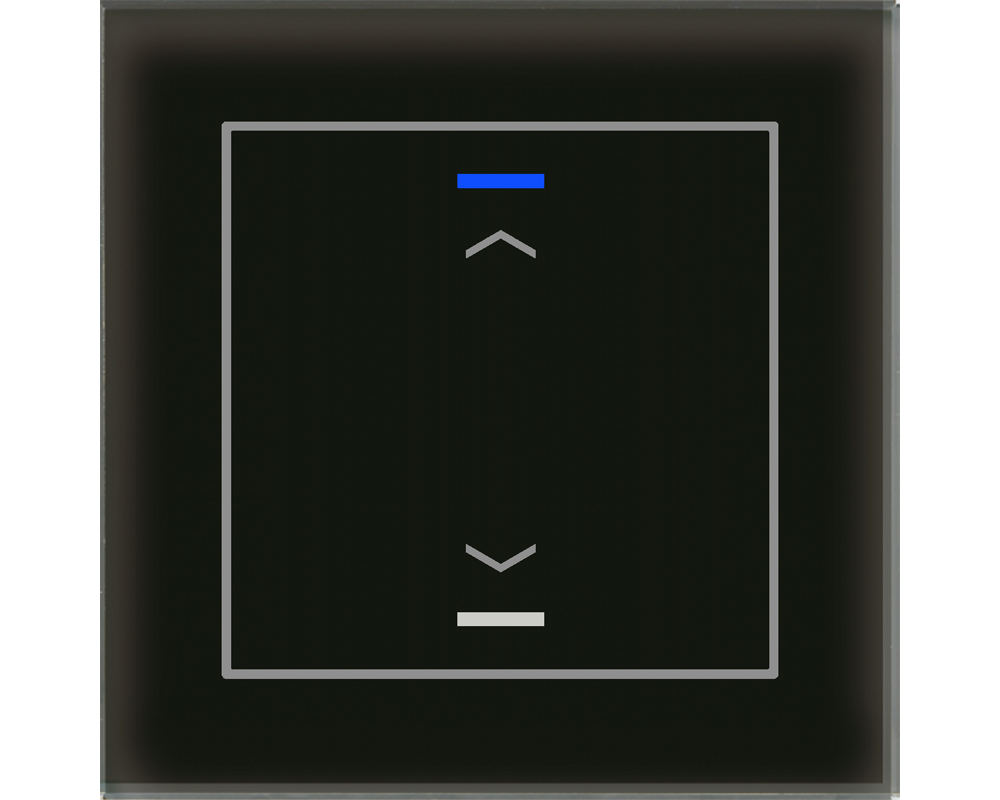 MDT Bouton-poussoir tactile II Light 1 paire KNX, RGBW noir, store. Symbole Haut/Bas