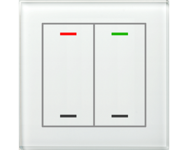 MDT Bouton-poussoir tactile II Light 2 paires KNX, RGBW, blanc, neutre.