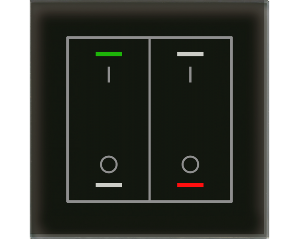 MDT Bouton-poussoir tactile II Light 2 paires KNX, RGBW, sonde de température, noir