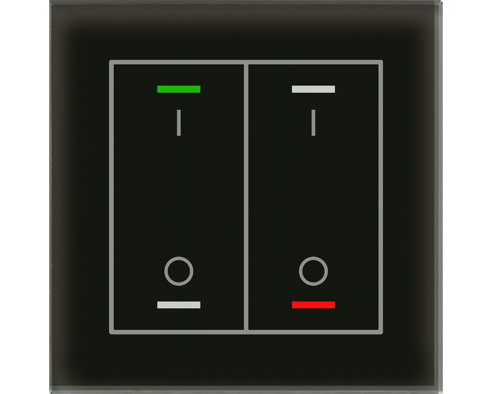 MDT Bouton-poussoir tactile II Light 2 paires KNX, RGBW, sonde de température, noir