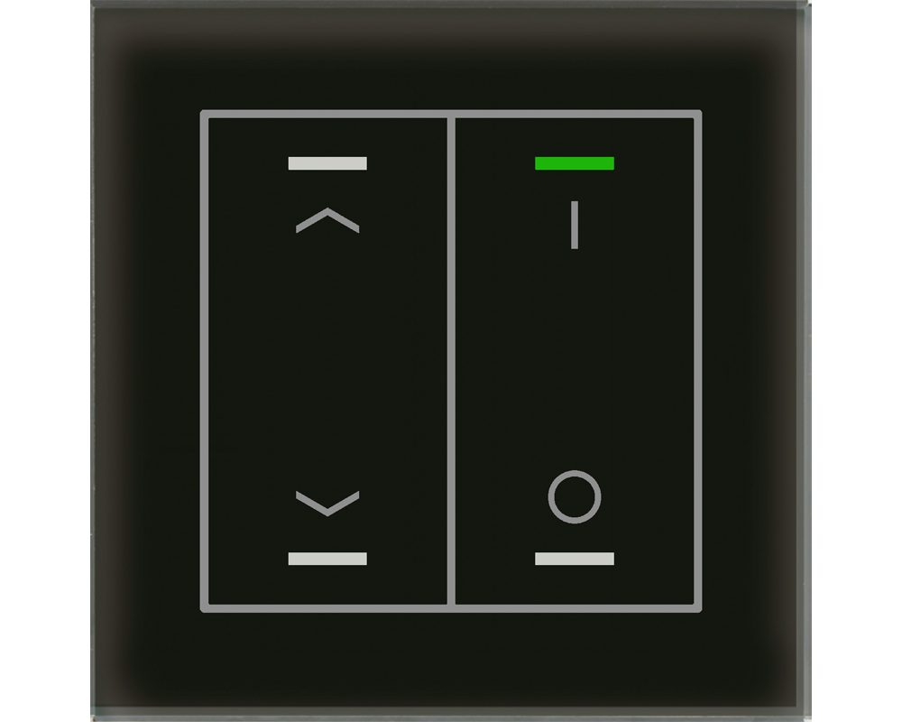 MDT Bouton-poussoir tactile II Light 2 paires KNX, RGBW, sonde de température, noir