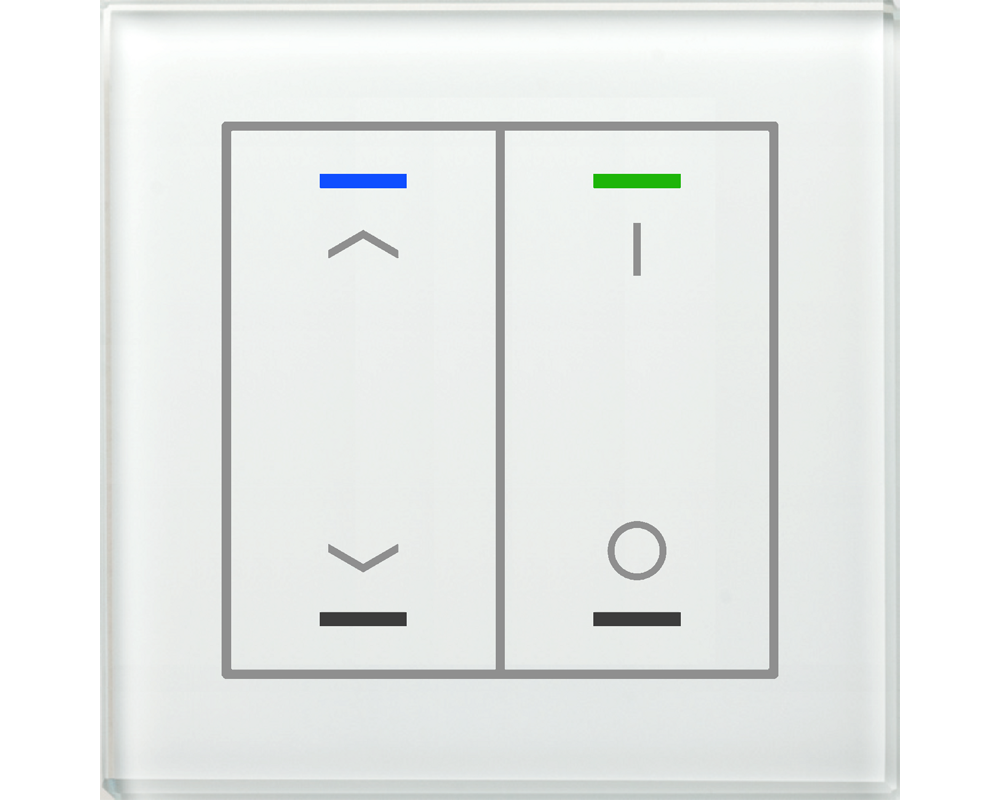 MDT Bouton-poussoir tactile II Light 2 paires KNX, RGBW, sonde de température, blanc