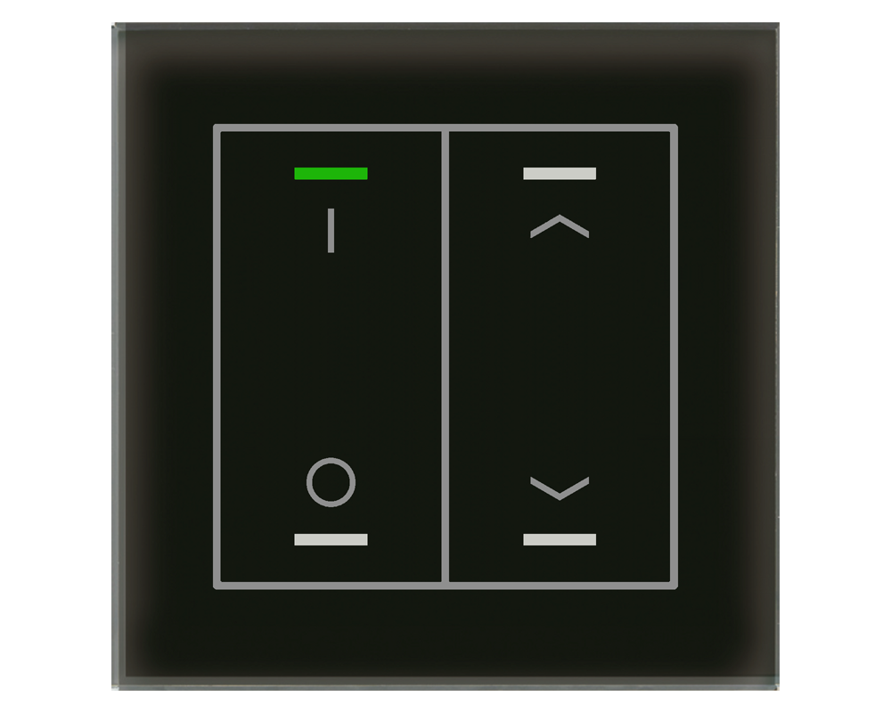 MDT Bouton-poussoir tactile II Light 2 paires KNX, RGBW, sonde de température, noir