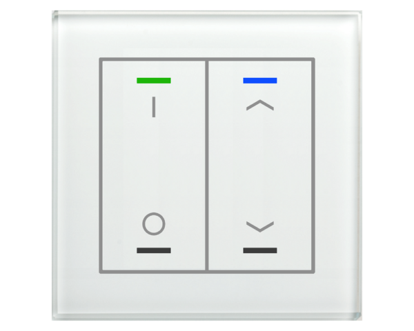 MDT Bouton-poussoir tactile II Light 2 paires KNX, RGBW, sonde de température, blanc