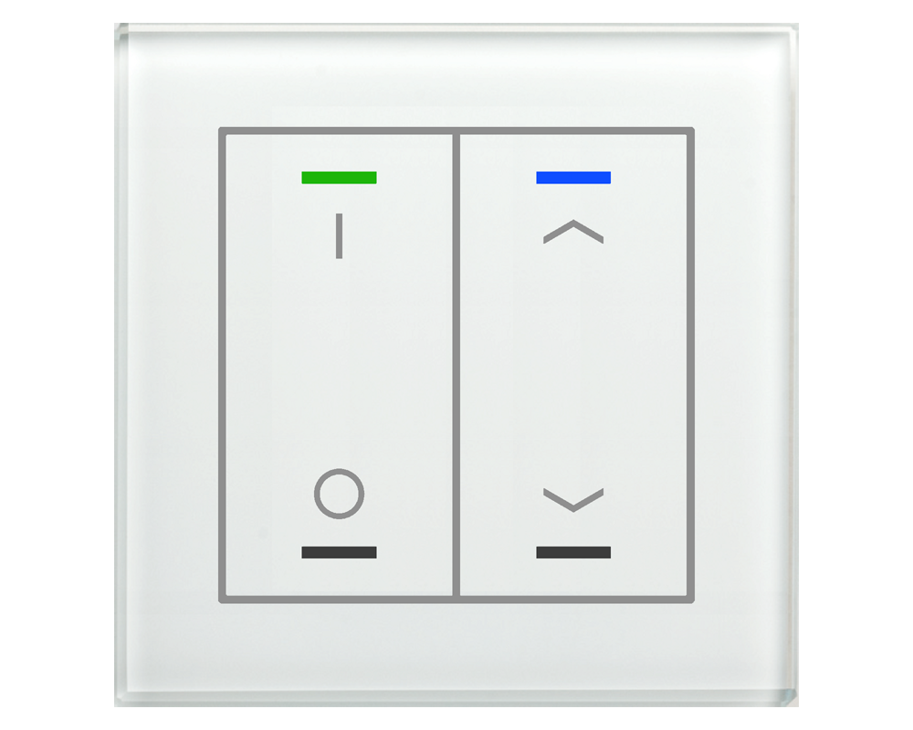 MDT Bouton-poussoir tactile II Light 2 paires KNX, RGBW, sonde de température, blanc