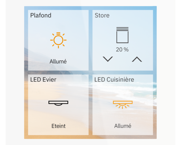 MDT Écran tactile KNX Smart 4 pouces en finition verre, blanc.