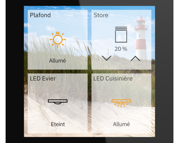 MDT Écran tactile KNX Smart Plus 4 pouces en finition verre, noir.