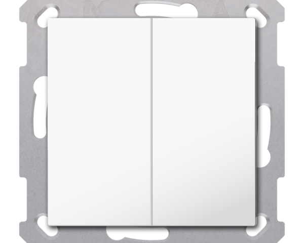 MDT Bouton-poussoir Light 55 Basic 2P KNX RF+, Secure, blanc pur brillant, neutre