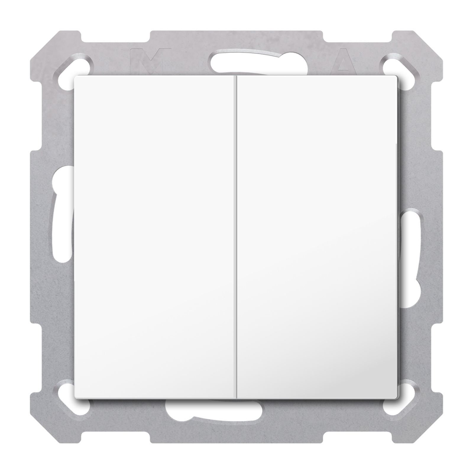MDT Bouton-poussoir Light 55 Basic 2P KNX RF+, Secure, blanc pur brillant, neutre