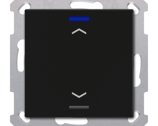 MDT Bouton-poussoir Light 55, 1 paire KNX RF+ radio,Secure,RGBW,TS,noir,store