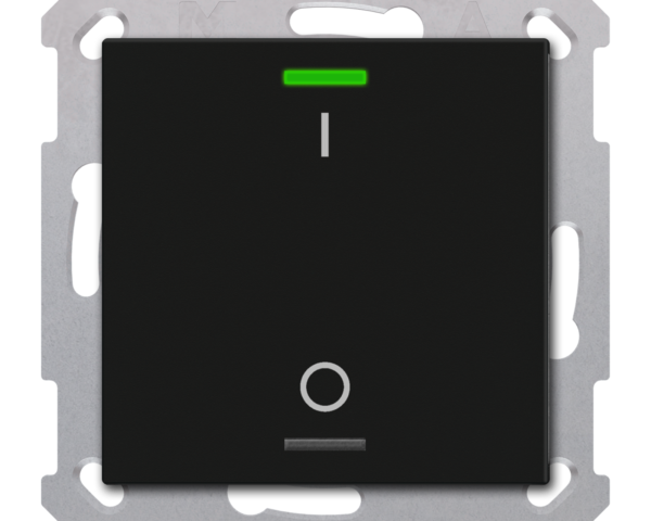 MDT Bouton-poussoir Light 55, 1 paire KNX RF+ radio,Secure,RGBW,TS,noir,commutation