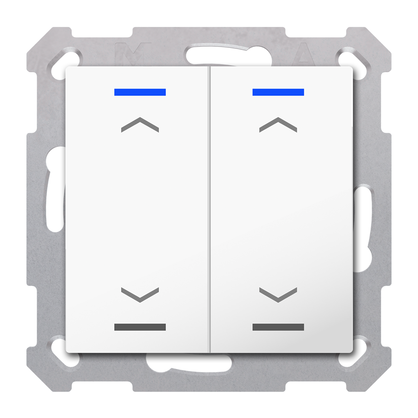 MDT Bouton-poussoir Light 55, 2 paires KNX RF+ radio,Secure,RGBW,TS,blanc,store