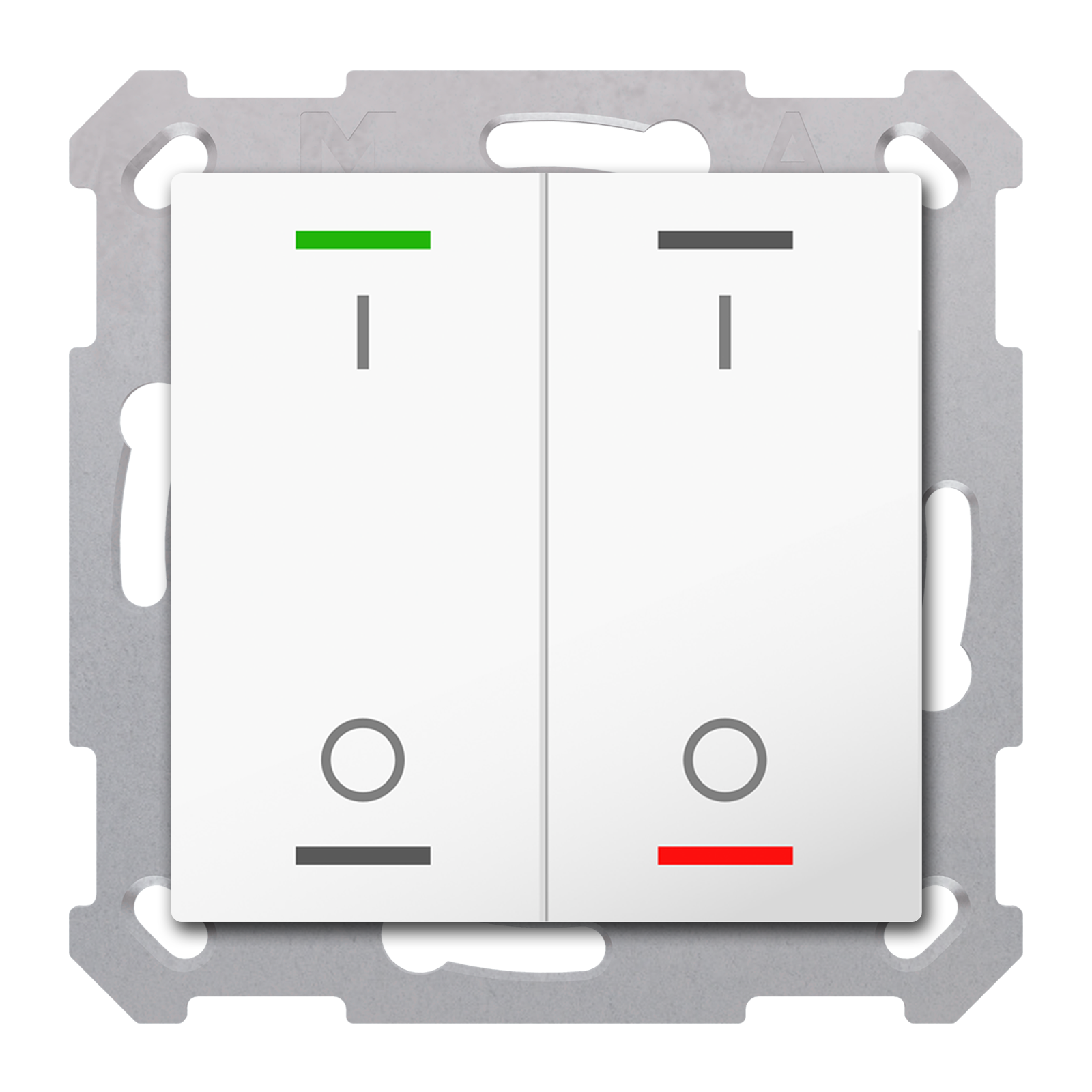MDT Bouton-poussoir Light 55,2 paires KNX RF+ radio,Secure,RGBW,TS,blanc,commutation