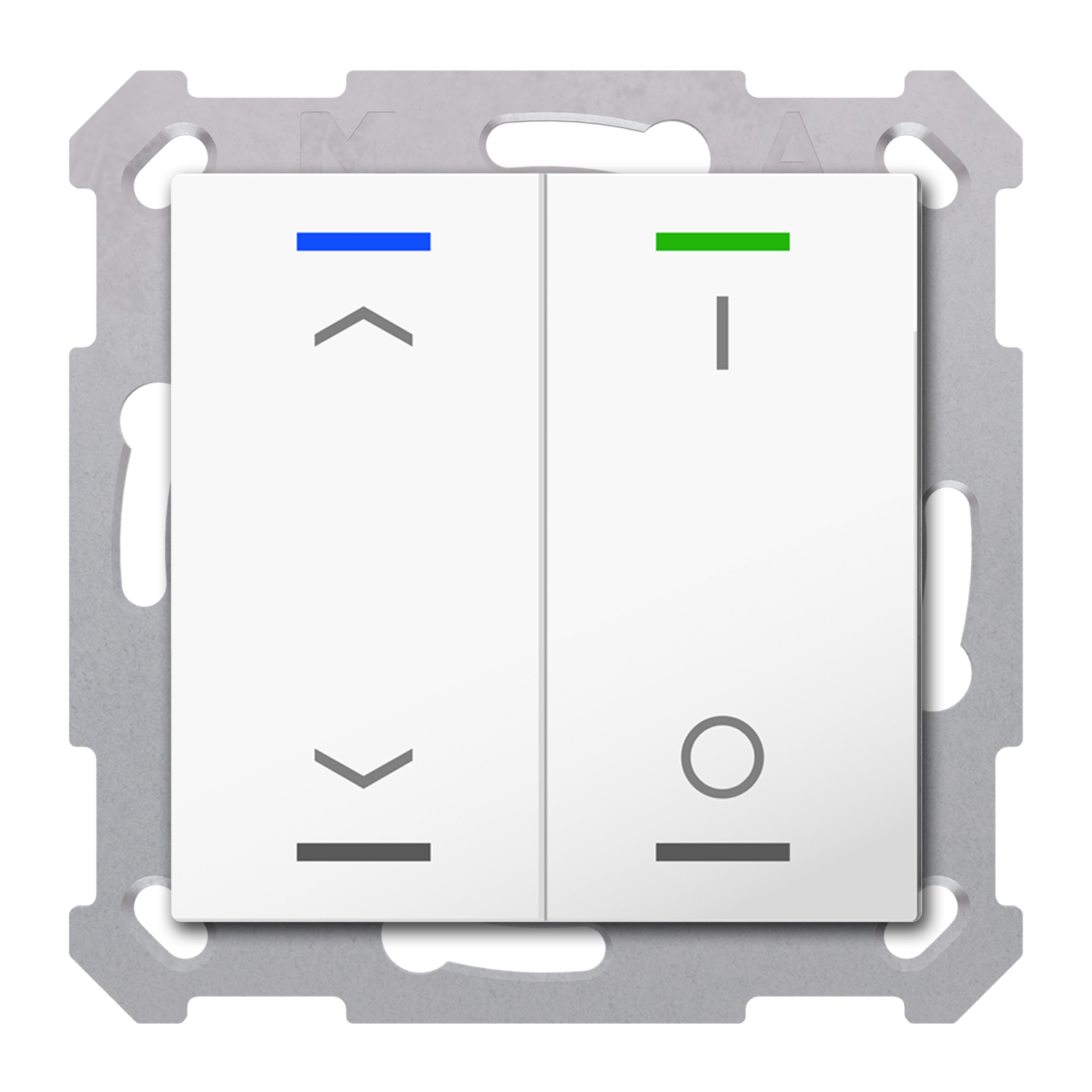 MDT Bouton-poussoir Light 55,2 paires KNX RF+radio,Secure,RGBW,TS,blanc,store_commut