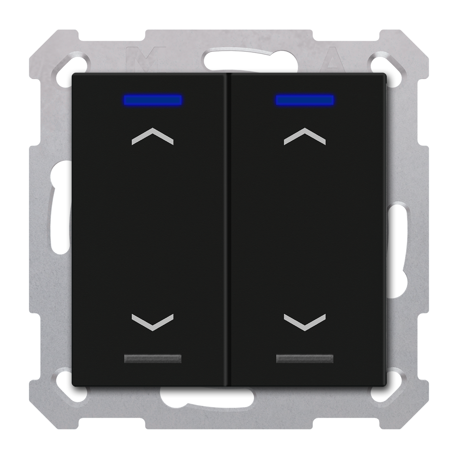 MDT Bouton-poussoir Light 55, 2 paires KNX RF+ radio,Secure,RGBW,TS,noir,store