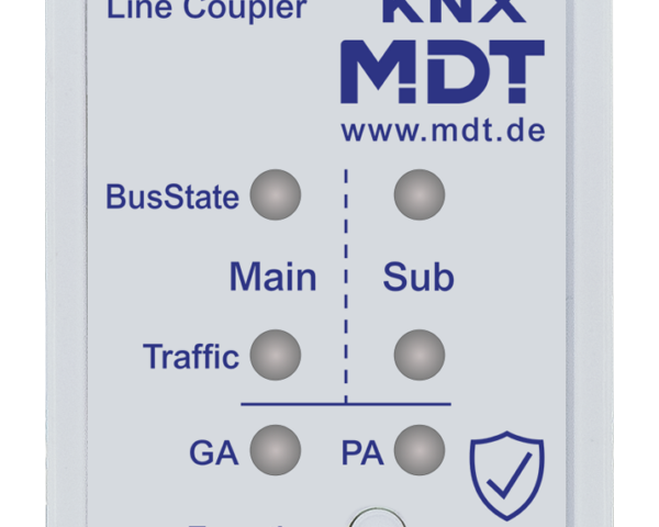 MDT Coupleur de ligne KNX avec Data Secure, proxy, 2 modules. Montage modulaire.