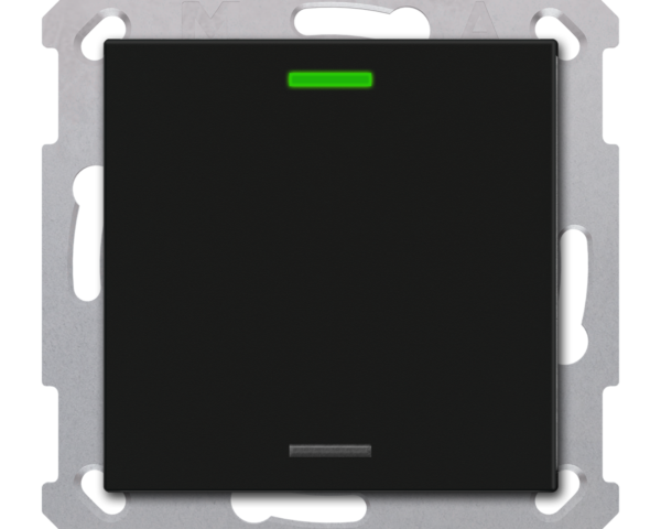 MDT Bouton-poussoir Light 55, 1 paire KNX, RGBW, noir mat, neutre.