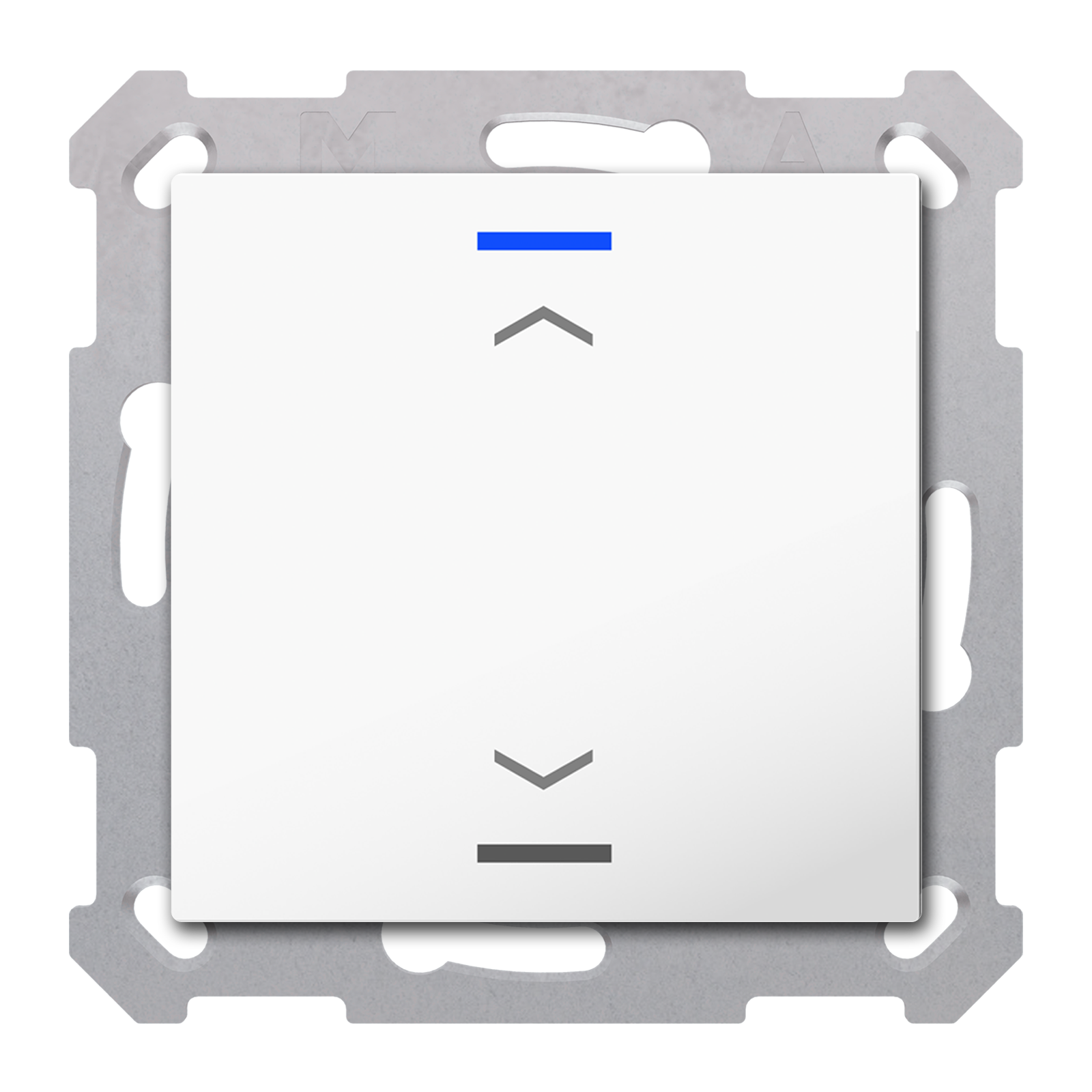 MDT Bouton-poussoir Light 55, 1 paire KNX, RGBW, blanc pur brillant, store. Haut/Bas