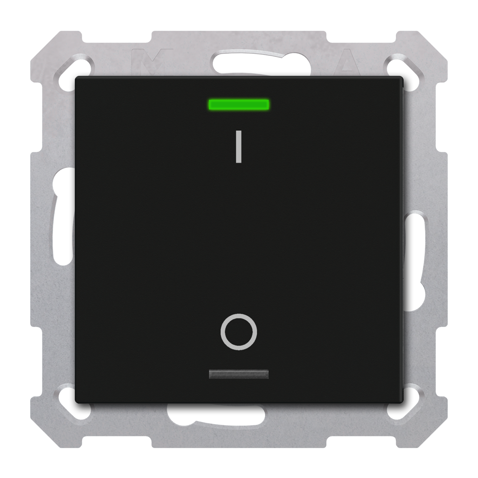 MDT Bouton-poussoir Light 55, 1 paire KNX, RGBW, noir mat, commutation. Symbole I/O