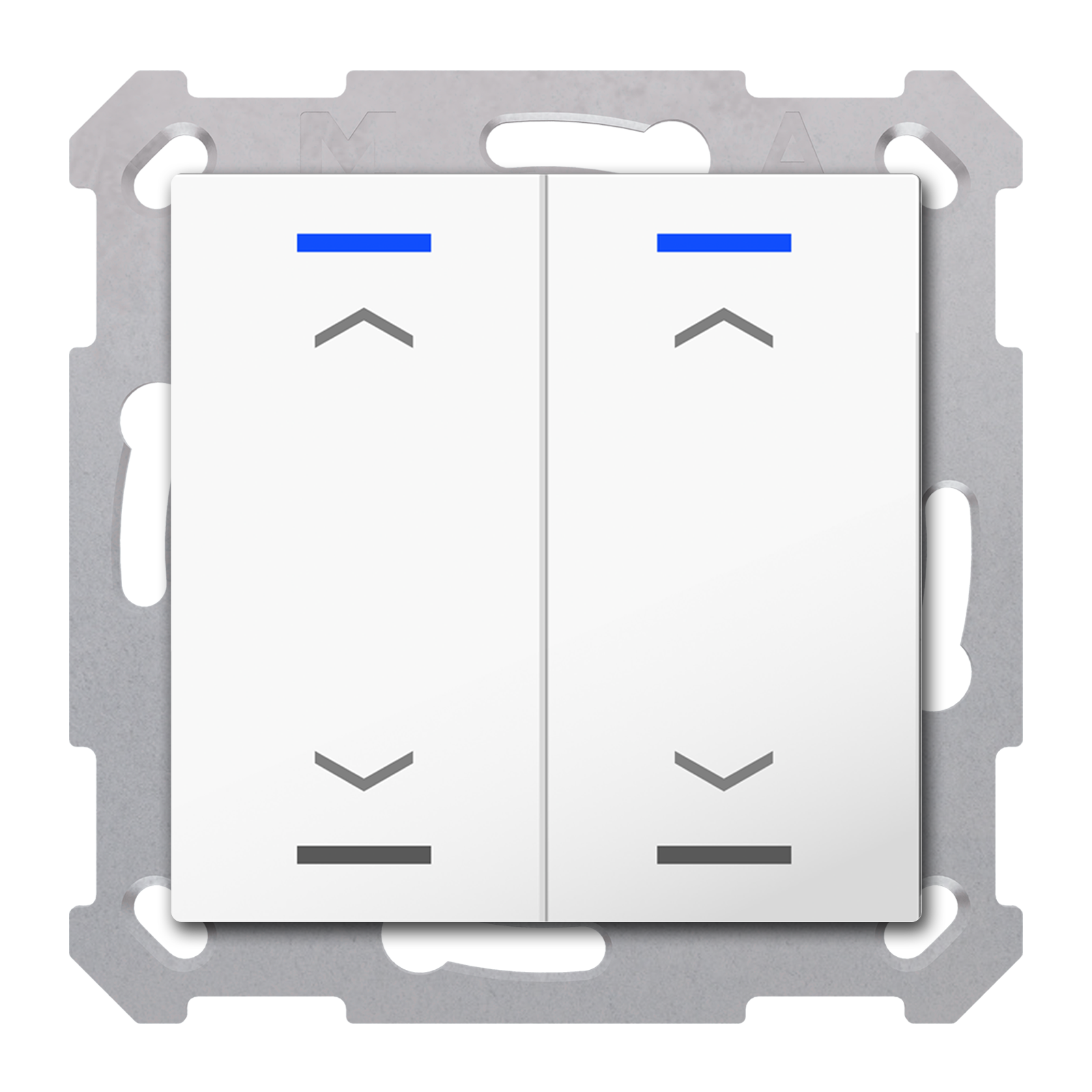 MDT Bouton-poussoir Light 55, 2 paires KNX, RGBW, blanc pur brillant, store Haut/Bas