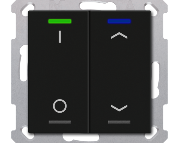 MDT Bouton-poussoir Light 55, 2 paires KNX, RGBW, noir mat, commutation_store.