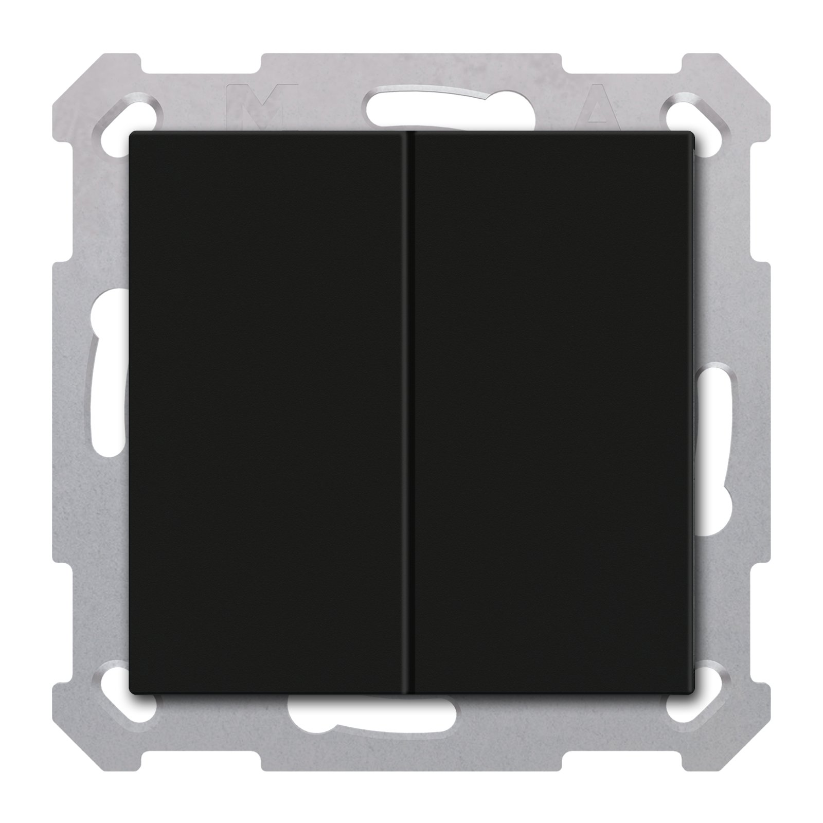 MDT Bouton-poussoir Light 55 Basic 2 paires KNX, noir mat, neutre.