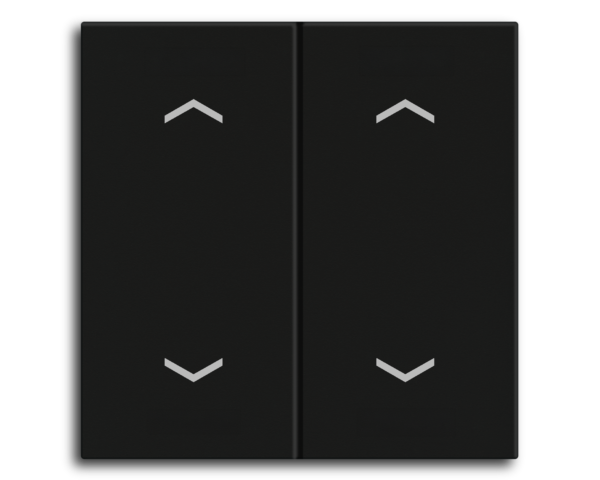 MDT Bascule MDT pour bouton-poussoir Light 55 Basic, 2p KNX, noir mat, store.