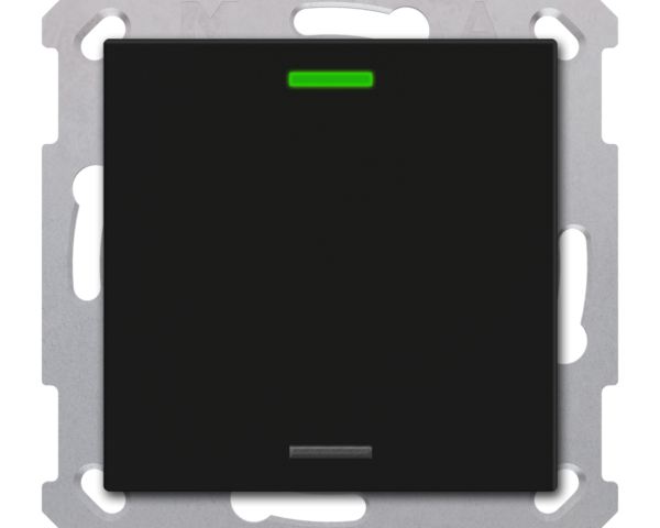 MDT Bouton-poussoir Light 55, 1 paire KNX, RGBW, sonde de temp, noir mat, neutre