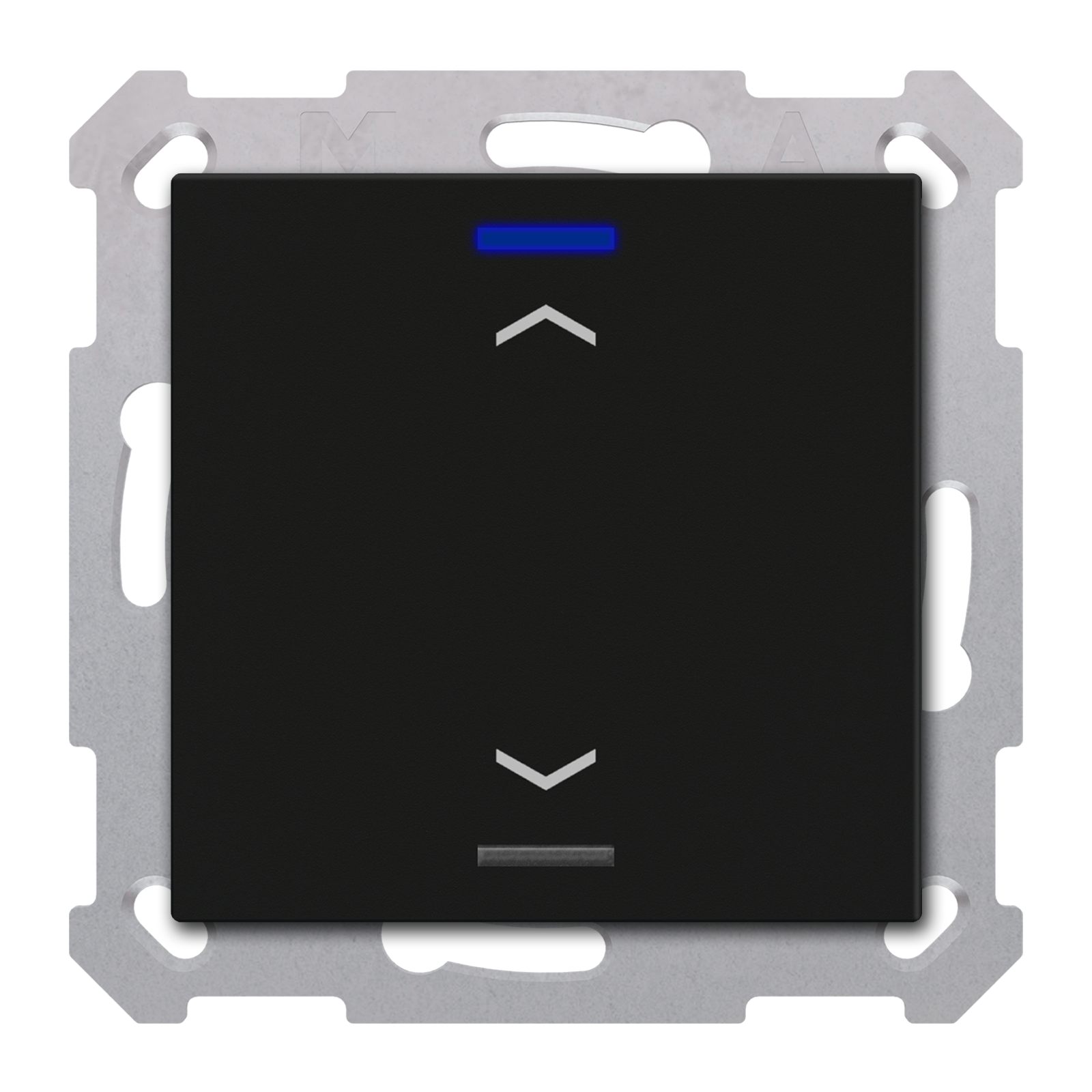 MDT Bouton-poussoir Light 55, 1 paire KNX, RGBW, sonde de temp, noir mat, store.
