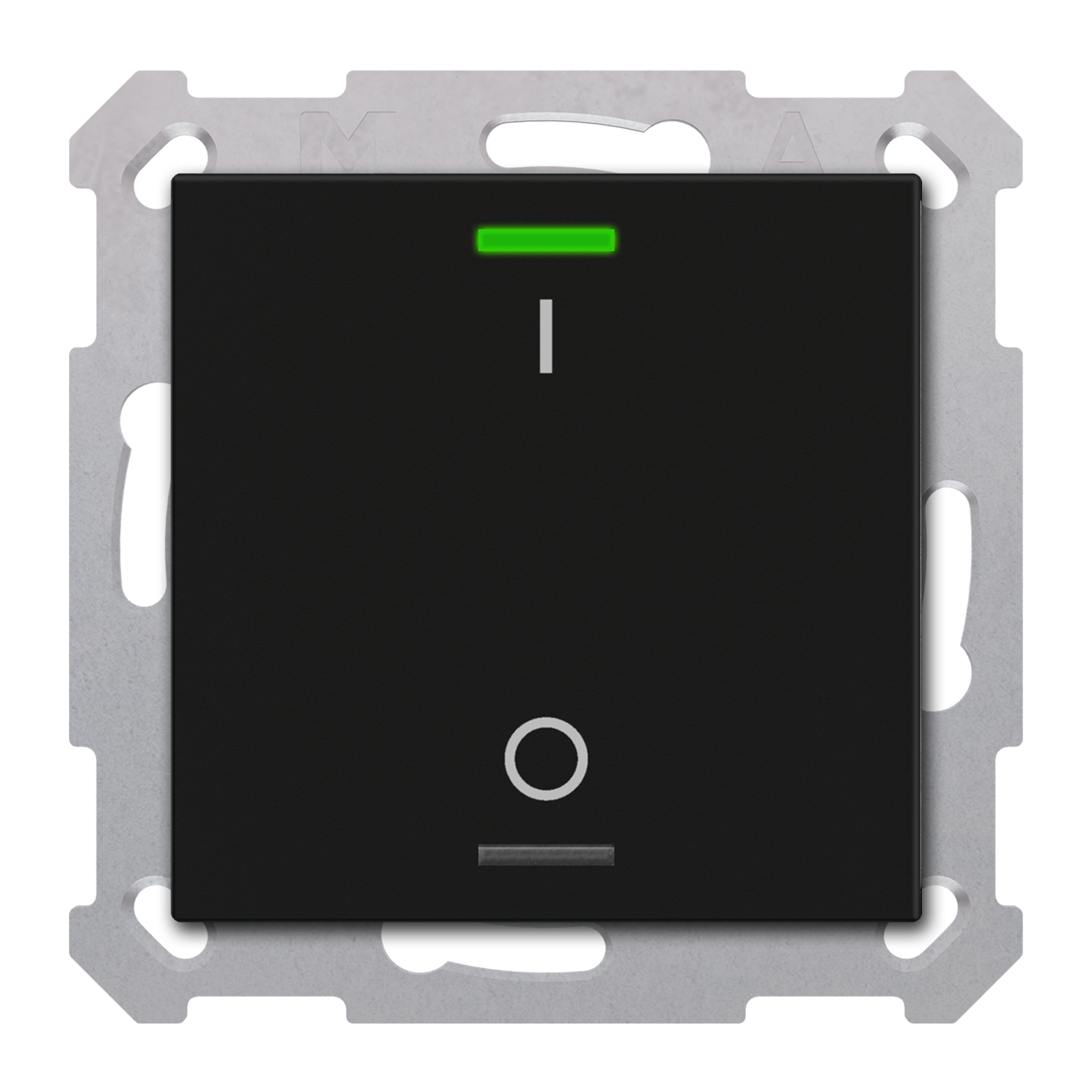 MDT Bouton-poussoir Light 55, 1 paire KNX, RGBW, sonde de temp, noir mat, I/O