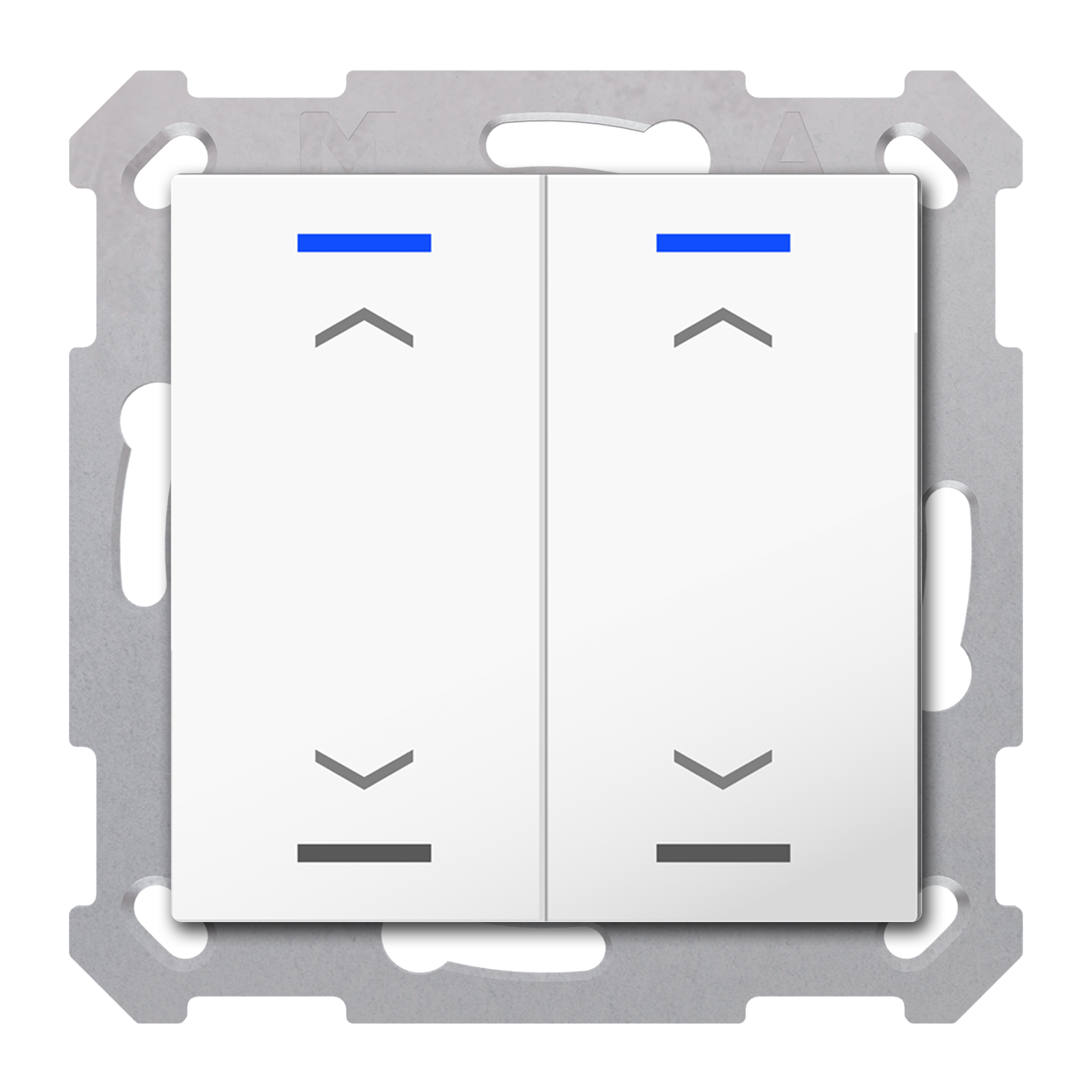 MDT Bouton-poussoir Light 55, 2 paires KNX, RGBW, sonde de température, blanc, store