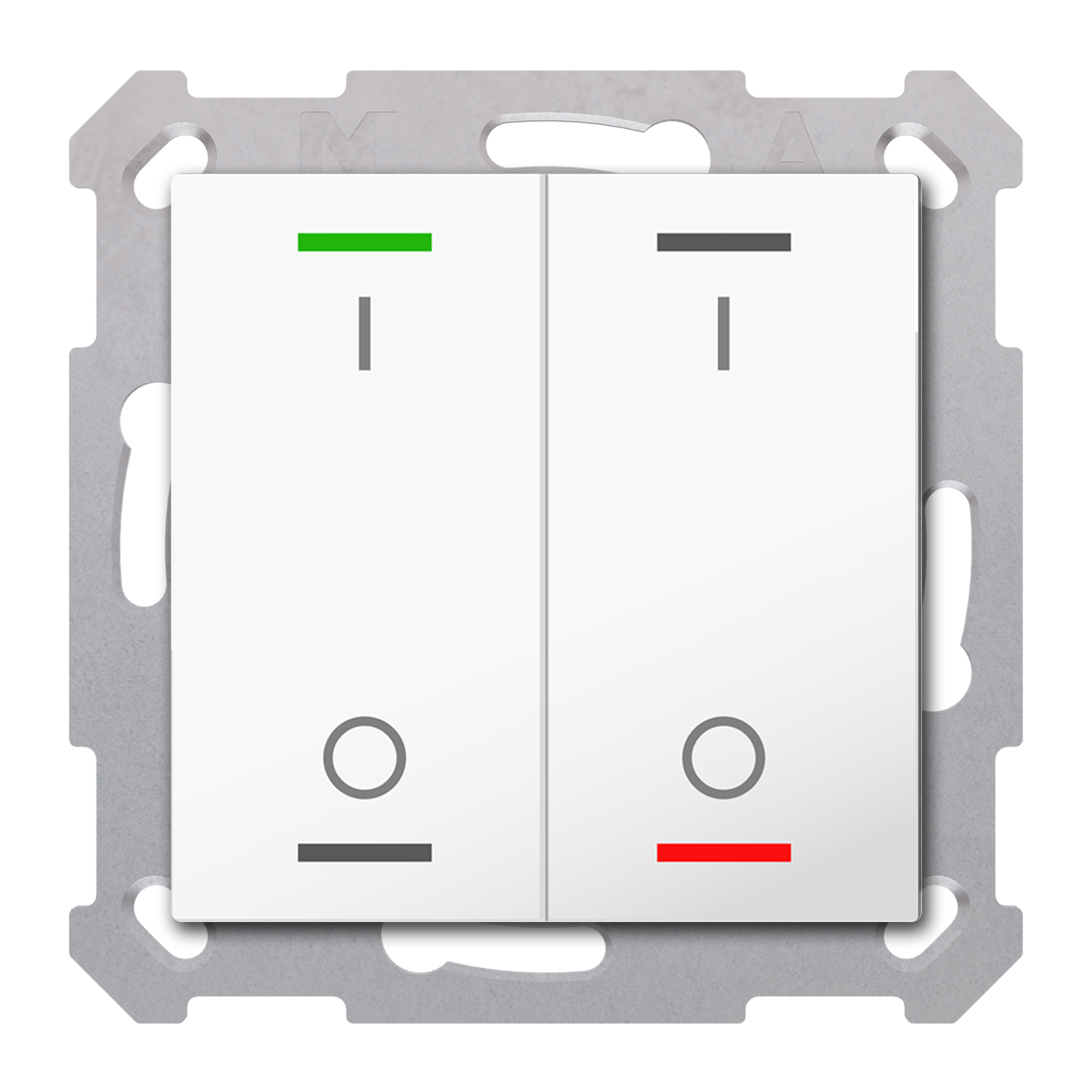 MDT Bouton-poussoir Light 55, 2 paires KNX, RGBW, sonde de température, blanc, I/O