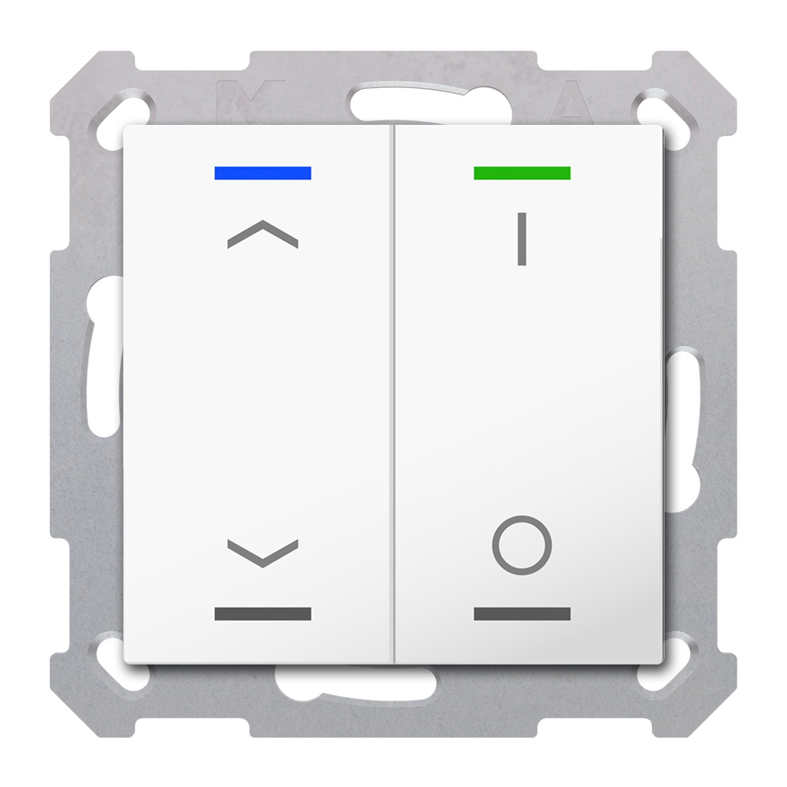 MDT Bouton-poussoir Light 55, 2 paires KNX, RGBW, sonde de temp, blanc, store_commut
